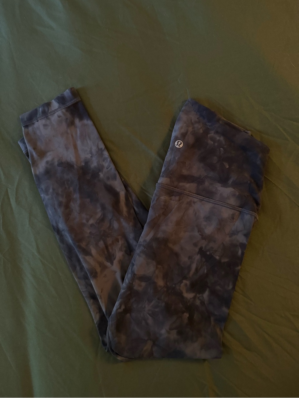 lululemon athletica Black and Gray Tie-Dye Leggings